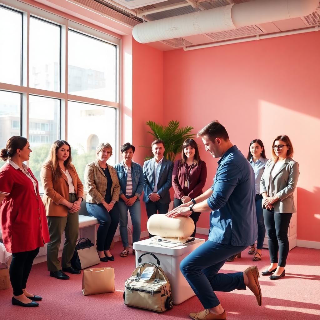 Formatrice animant une session de premiers secours en entreprise